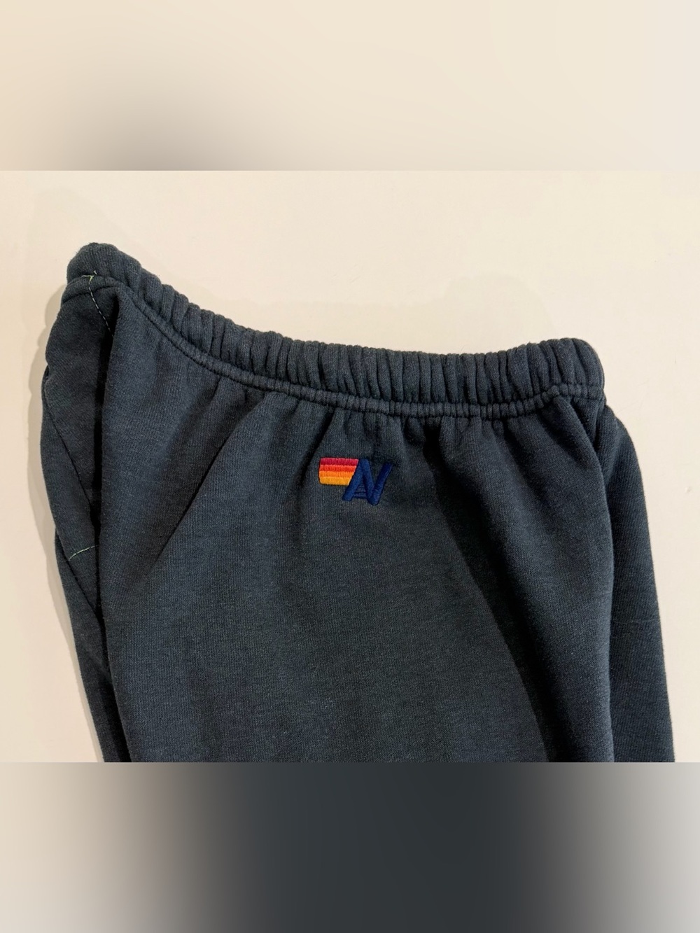 Aviator Nation 5 Stripe Rainbow Navy Charcoal Hoodie Sweatpants Set XS - Picture 11 of 15